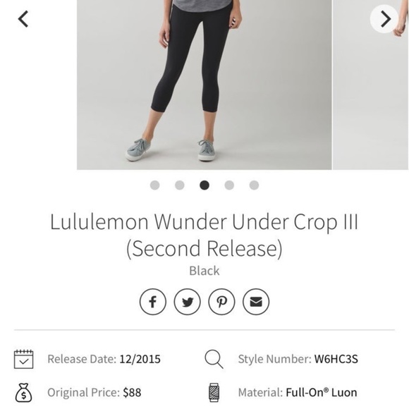 Lululemon Wunder Under Crop 21” Size 4 In Black “like new” - Picture 9 of 10